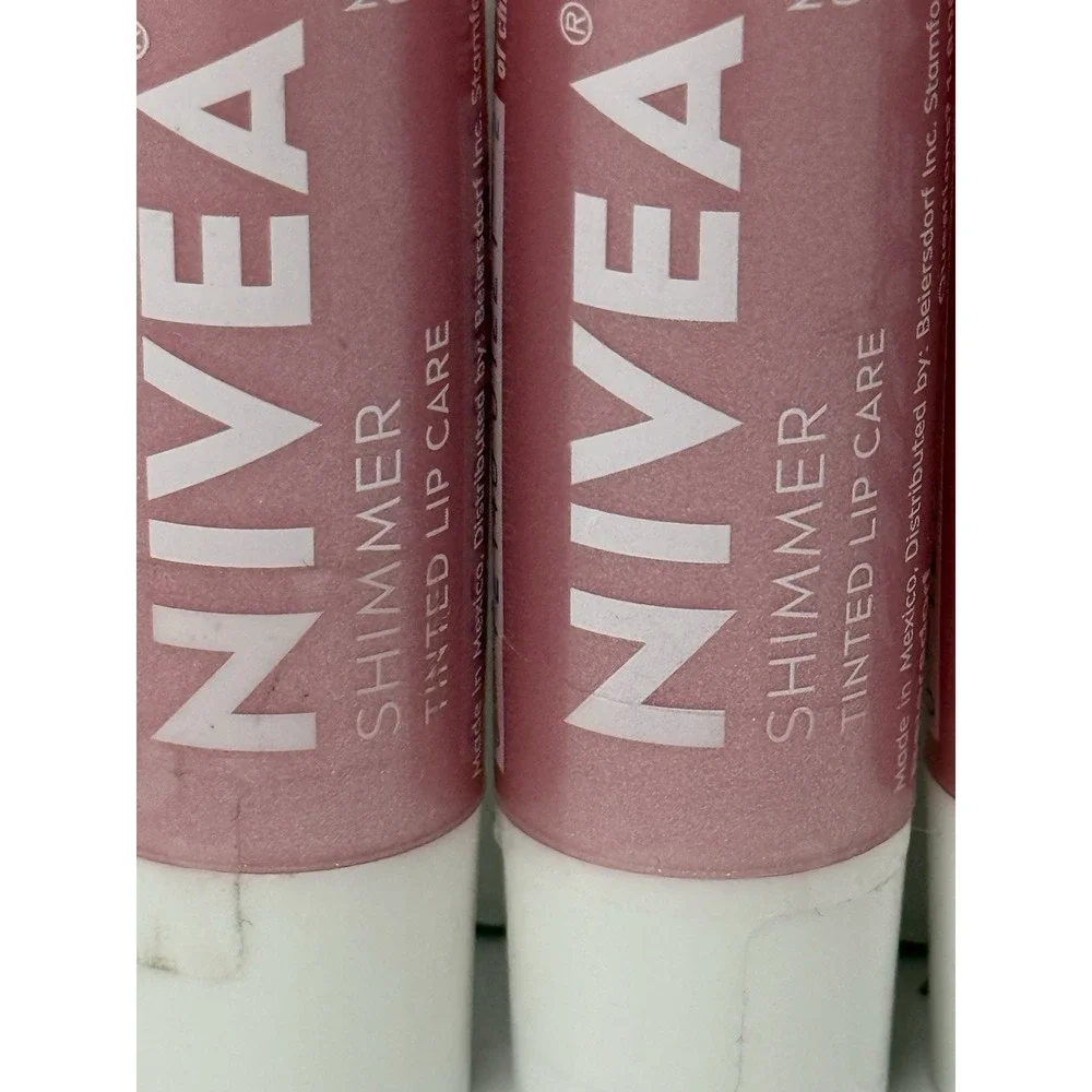 6 PACK Nivea SHIMMER Radiant Lip Care TINTED LIP Balm Stick 0.17oz